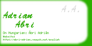 adrian abri business card